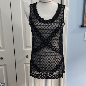 Black Lace Sleeveless Top